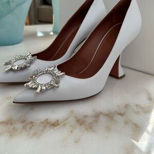White Amina Muaddi pumps